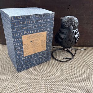 Partylite Artisan Owl Candle Jar Plant Holder Metal Sculpture 11"x 9"x 7"